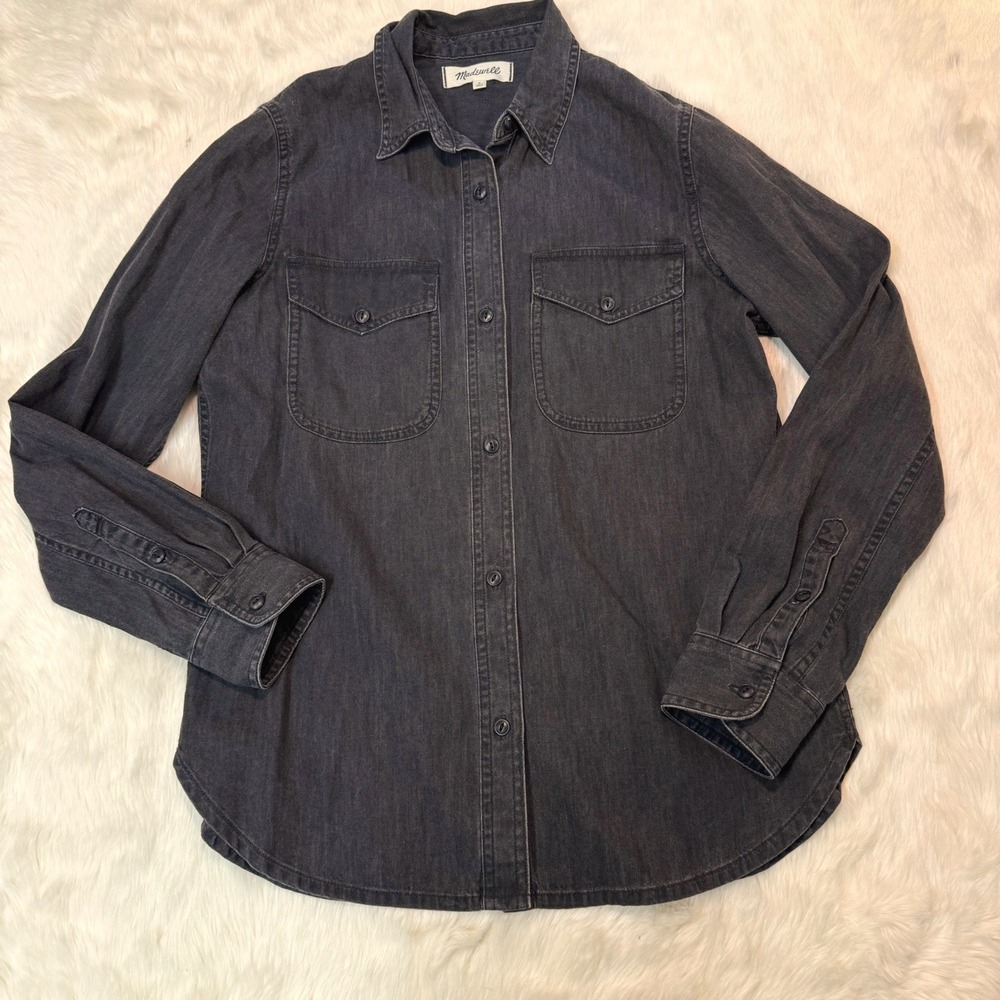 Madewell Dark Gray Button-Down Denim Shirt
